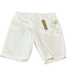 JM Collection White Bermuda Shorts, Size 14, NWT